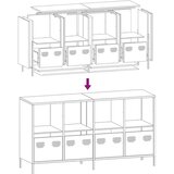 vidaXL Komoda črna 135x39x73,5 cm hladno valjano jeklo | Shoptok.si
