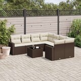 vidaXL 9-dijelni set vrtnih sofa s jastucima poliratan smeđi | shoptok.hr