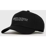 Armani Exchange Pamučna kapa boja: crna, s tiskom