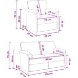  Set sofe 2 kom. Krem Baršun | shoptok.hr