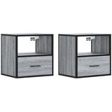 vidaXL Zidni noćni ormarići 2 kom Sivi Sonoma 40x31x39,5 cm | shoptok.hr