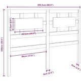  Uzglavlje za krevet crni 205,5 x 4 x 100 cm od masivne borovine | shoptok.hr