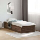 vidaXL Posteljni okvir rjav hrast 100x200 cm inženirski les | Shoptok.si