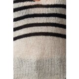 Trendyol Beige Soft Textured Loose Knit Striped Sweater | Shoptok.si