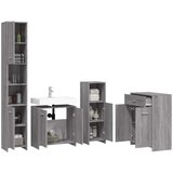 vidaXL 4-dijelni set kupaonskog namještaja siva boja hrasta drveni | shoptok.hr