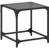 vidaXL Klubska mizica s črno stekleno površino 40x40x40 cm jeklo | Shoptok.si
