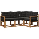 vidaXL Zunanja garnitura za sedenje z blazino 4 pcs Naravna in črna, (5000281865) | Shoptok.si