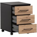 MID.YOU Predalnik Na Kolescih Aino, Črna, Barva Hrasta | Shoptok.si