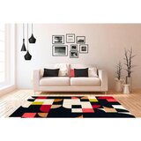 Kayoom RAVNO TKANA PREPROGA 170/240 cm taftano večbarvno, črna | Shoptok.si