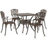 vidaXL 5-delni set za zunanjo jedilnico iz bronastega litega aluminija, (22015604) | Shoptok.si