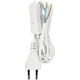 REV Kabel Euro plastični H03VVH2 2x0\,75² s stikalom 2m bele barve 0505680555 tok priključni kabel bela 2 m, (20519278) | Shoptok.si