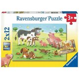 Ravensburger 2x12 delna sestavljanka Živali, srečna družina 075904 Cene