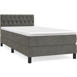 Maison Chic Box spring postelja - Vzmetna postelja z vzmetnico temno siva 100x200 cm žamet SL13248, (21903243) Cene