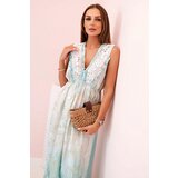 Kesi Włoski Women's viscose dress with embroidery mint | Eponuda.ba