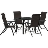 vidaXL Set od 5 vrtnih stolova Crni Poli Ratan | shoptok.hr