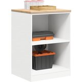 vidaXL Garažni ormar za odlaganje bijeli 60x51x85 cm masivne borovine | shoptok.hr