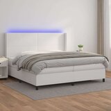  Box spring s madracem LED bijeli 200x200 cm umjetna koža Cijene