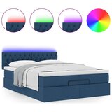  Otomanski krevet s madracem i LED plavi 140x190 cm tkanine | shoptok.hr