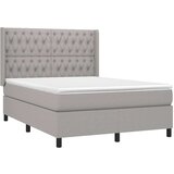  Krevet box spring s madracem LED svjetlosivi 140x190 cm tkanina | shoptok.hr