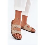 Boto Women's Slip-On Sandals On Cork Sole Gold Cortina | Shoptok.si