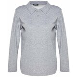 Trendyol Gray Melange Polo Neck Knitted Tunic Cene