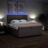  Krevet s oprugama i madracem smeđesivi 200x200 cm od tkanine | shoptok.hr