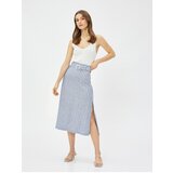 Koton Midi Skirt Linen Blend Belt Detailed cene