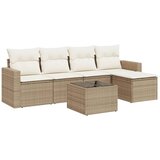  6-dijelni set vrtnih sofa s jastucima bež od poliratana | shoptok.hr
