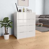 vidaXL Komoda visok sijaj bela 60x35x80 cm iverna plošča Cene