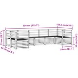  Set vanjskih sofa 7 pcs Bijela 304 x 126,5 x 73 cm | shoptok.hr