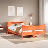 Maison Chic Posteljni okvir - Dvoposteljna postelja - Zakonska postelja brez vzmetnice vošč. rjav 150x200 cm borovina-J13108, (21759335) | Shoptok.si