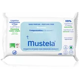 Mustela® Compostable at Home Cleansing Wipes Perfume Free čistilni robčki brez dišav za otroke od rojstva 60 kos