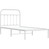  Metalni okvir za krevet s uzglavljem bijeli 90 x 190 cm | shoptok.hr