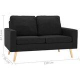  2-dijelni set sofa od tkanine crni | shoptok.hr