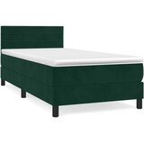 Box spring krevet s madracem tamnozeleni 90x190 cm baršunasti | shoptok.hr