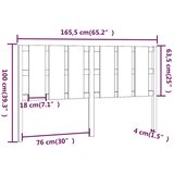  Uzglavlje za krevet boja meda 165,5x4x100 cm masivna borovina | Eponuda.com