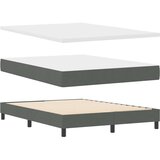 vidaXL postelja s škatlastim vzmetenjem z vzmetnico temno siva 160x200 cm blago | Shoptok.si