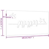  Vrtni zidni ukras 105 x 55 cm od čelika COR-TEN s uzorkom ptica | shoptok.hr