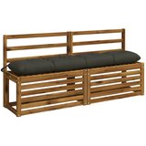  Jastučići za klupe VIANEN 2 kom. 100% poliester Antracit - Antracit 140 x 30 x 12 cm | shoptok.hr