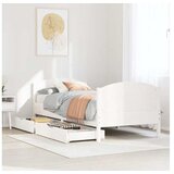 vidaXL Okvir kreveta bez madraca bijeli 75 x 190 cm masivna borovina | shoptok.hr