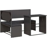  Vrtna sofa L-oblika sa stolom i jastucima crna od poliratana | shoptok.hr