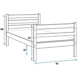 Molarem Home Drveni dječji krevet na kat Erik - svijetlo drvo - 190x90 cm | shoptok.hr