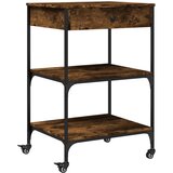  The Living Store Kuhinjski voziček dimljen hrast 60x48x89,5 cm inženirski les - Kuhinjski Voziček, (21500168) | Shoptok.si