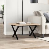  Stolić za kavu X-oblika 60x60x40 cm borovina i čelik | shoptok.hr