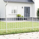 vidaXL zunanji ograja s.hoop vrhom bela 5,1x1 m jeklo | Shoptok.si