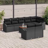  Sjedeća garnitura za vrt 9 kom. Crna poliratan 287,5 x 122,5 x 69 cm | shoptok.hr