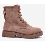 Boto WD1 Women's Zip-Up Booties Dark Beige Ninsuni | shoptok.hr