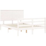  Kreveta s uzglavljem bijeli 140 x 190 cm od masivnog drva | shoptok.hr