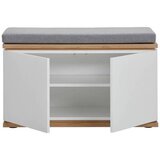 XORA garderobna klop bela, hrast artisan | Shoptok.si