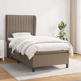  Box spring postelja z vzmetnico taupe 100x200 cm blago Cene